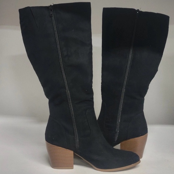 Style & Co. Warrda Knee High Boots Black, Women’s Size 11, Block Heel, Side Zip - Picture 5 of 10